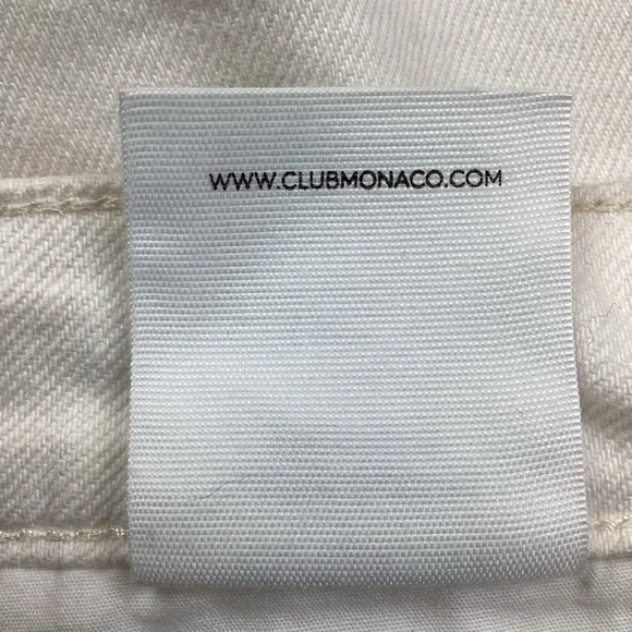 Club Monaco The Kick Crop Straight Leg Jeans White